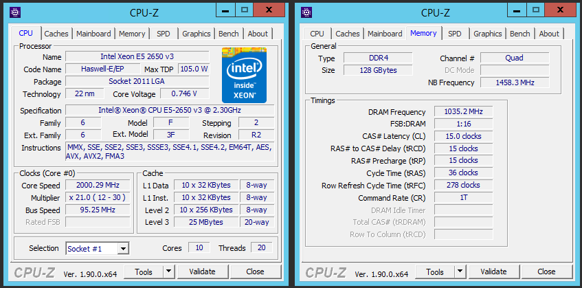 Our RDP One Main Server CPU Specs